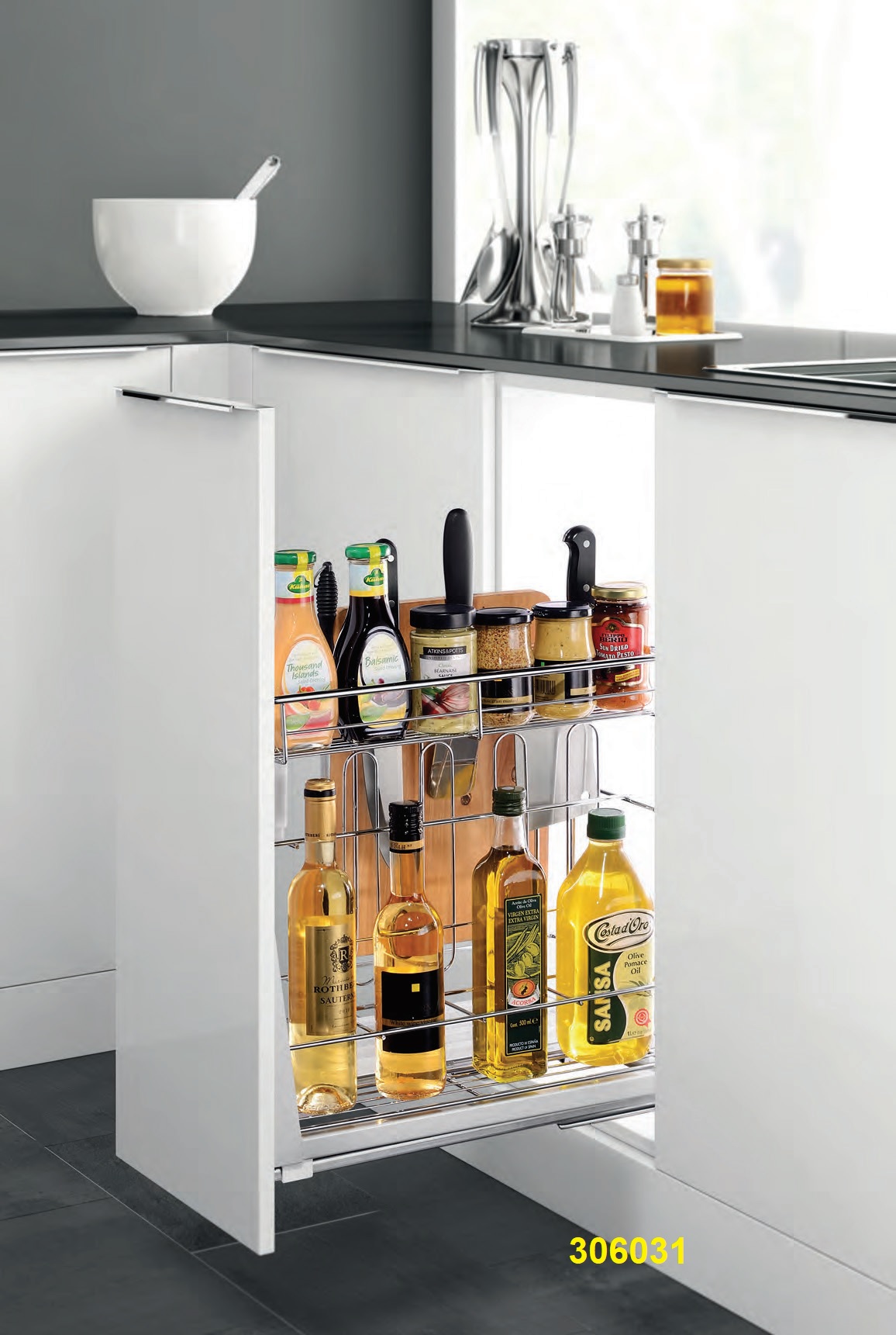 Kệ dao thớt gia vị đa năng Inox nan tròn Higold 306031 306041 306051