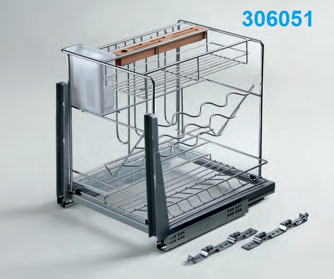 Kệ dao thớt gia vị đa năng Inox nan tròn Higold 306031 306041 306051