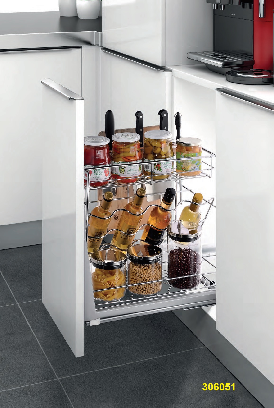 Kệ dao thớt gia vị đa năng Inox nan tròn Higold 306031 306041 306051