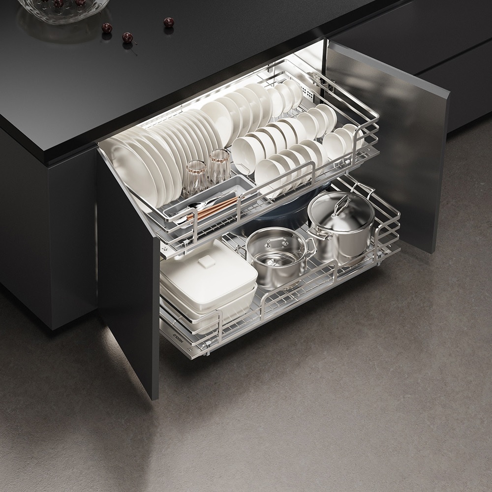 Kệ xoong nồi đa năng Inox Sus304 nan dẹt Higold Diamon 2.0 301531 301532 301534 301535