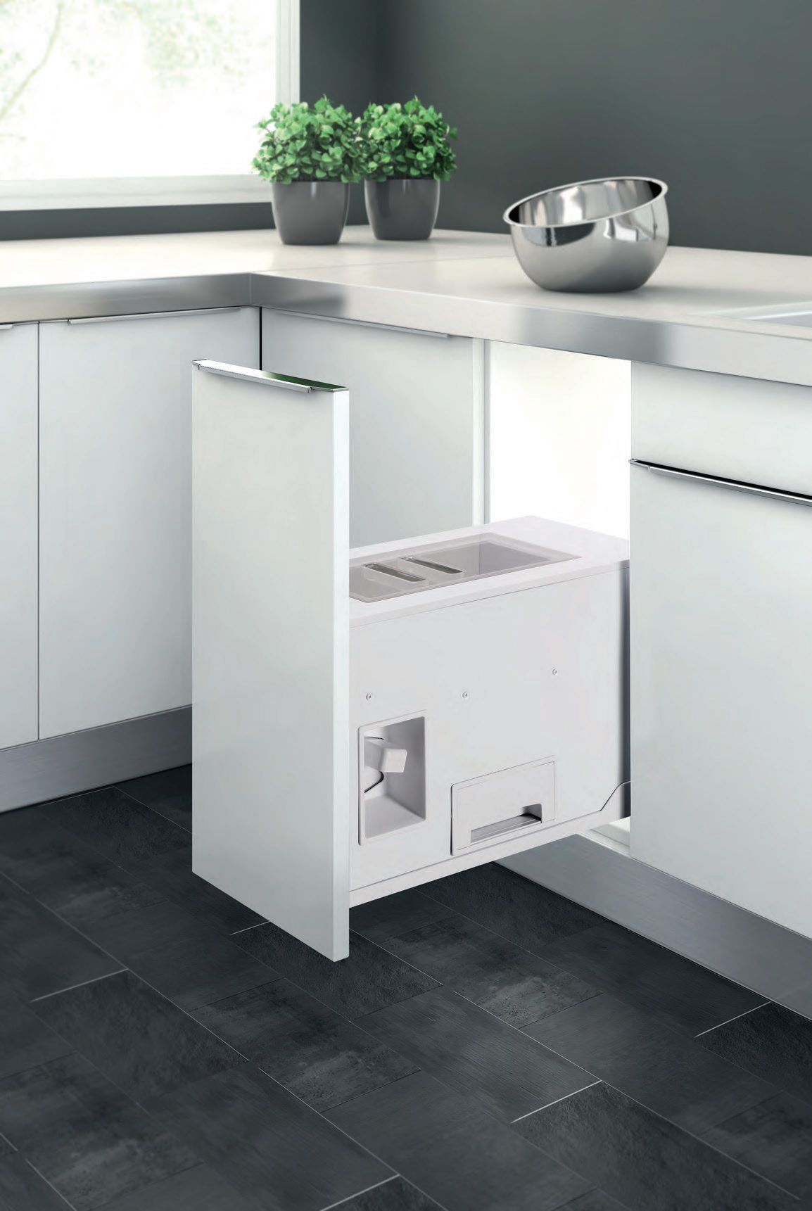 Thùng gạo âm tủ gắn cánh Higold 307036