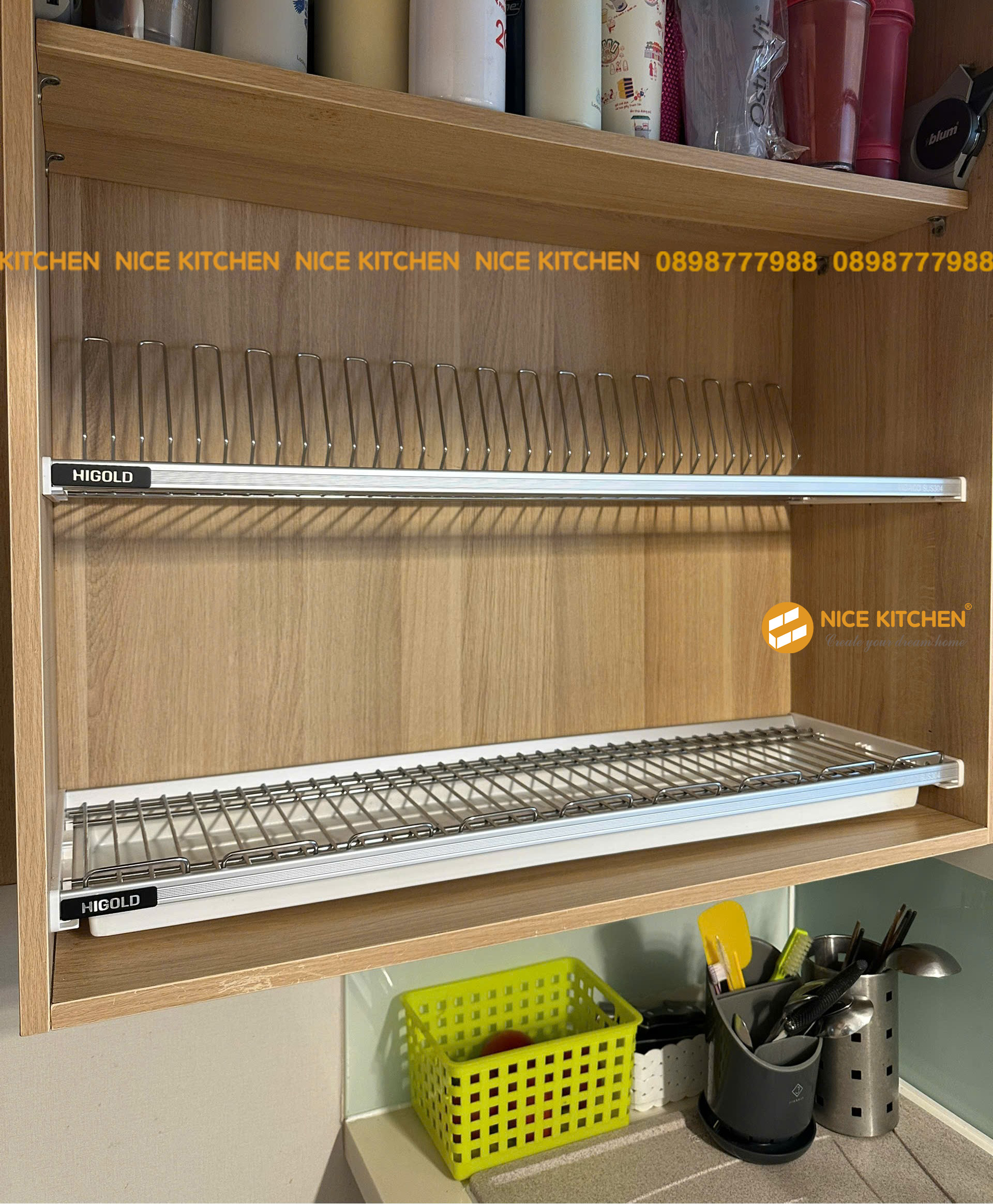 Kệ bát đĩa cố định 2 tầng Inox Sus304 Higold Platinum 401151 401152 401153 401154
