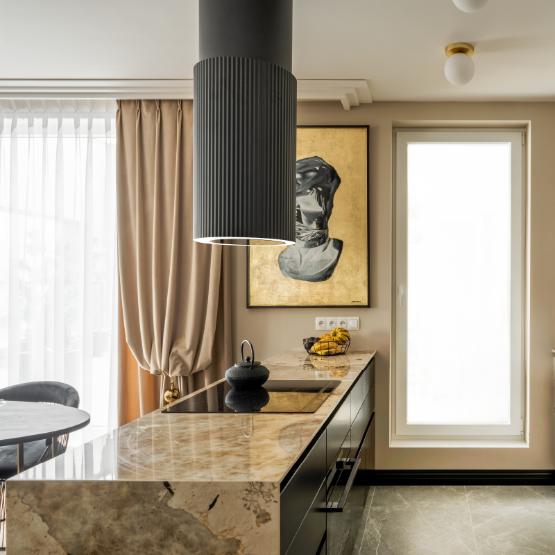 Máy hút mùi độc lập trụ tròn Malloca Monoblack K-382B