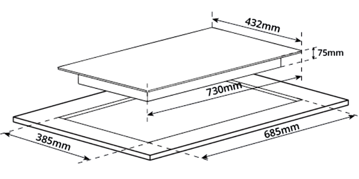 Bếp từ 2 lò Garis G1214