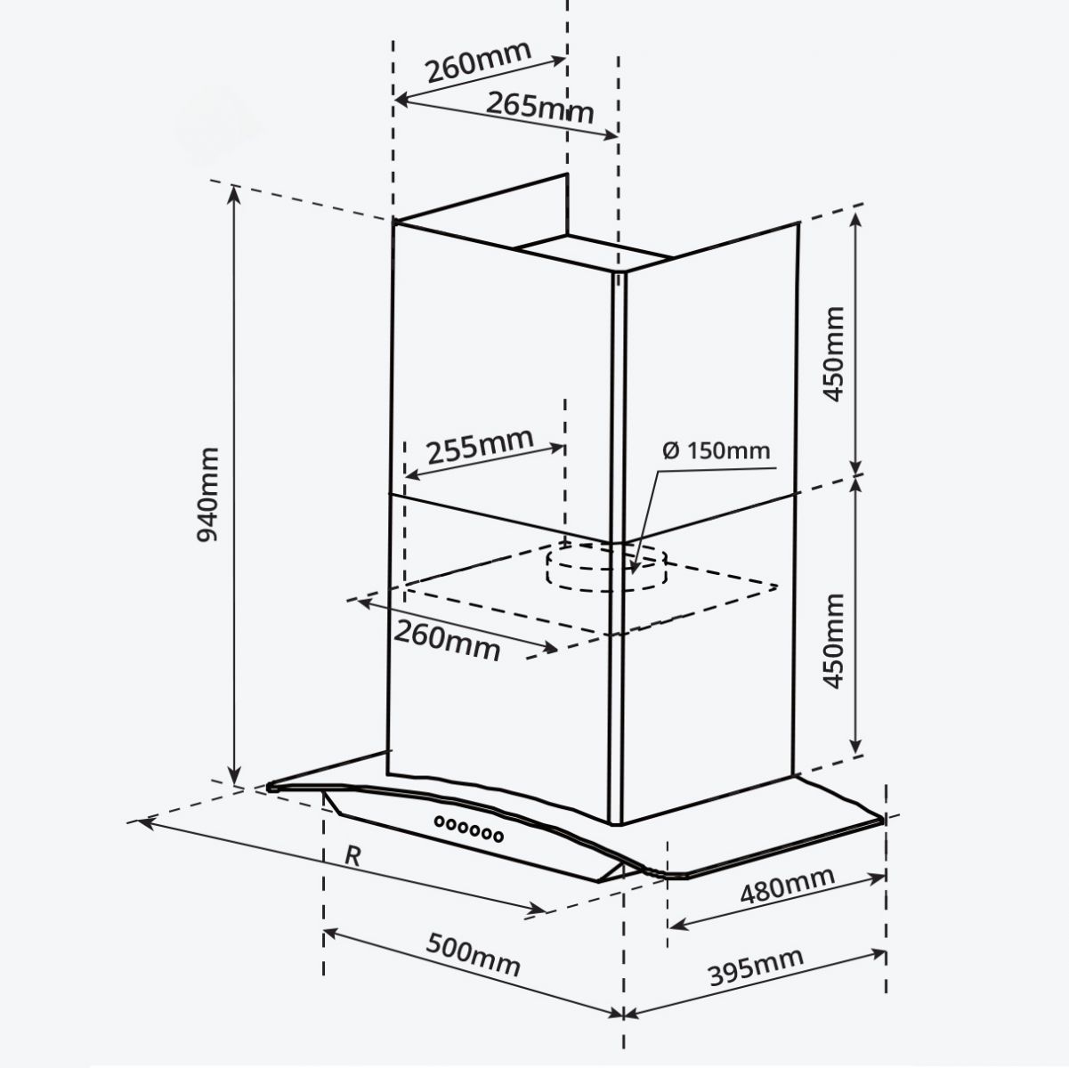 Máy hút mùi kính cong Garis G3117/G3119