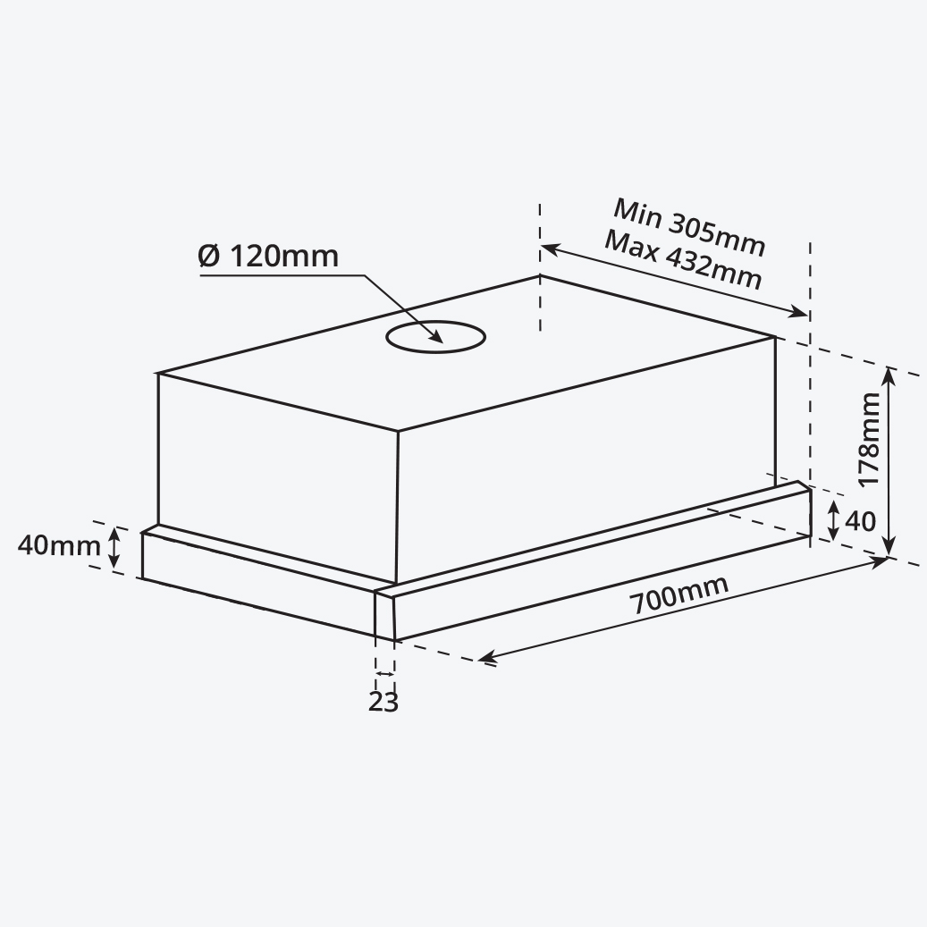 Máy hút mùi âm tủ 70cm Garis G3227