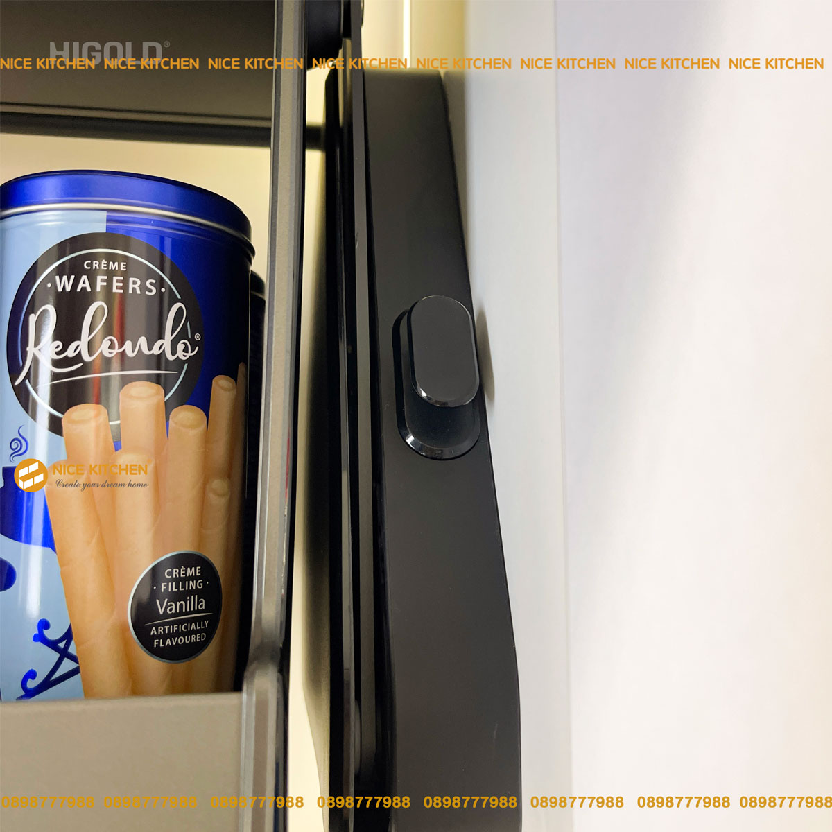 Hình sản phẩm thực tế Kệ gia vị nâng hạ Higold Nebula 401281 401282 401283 401284