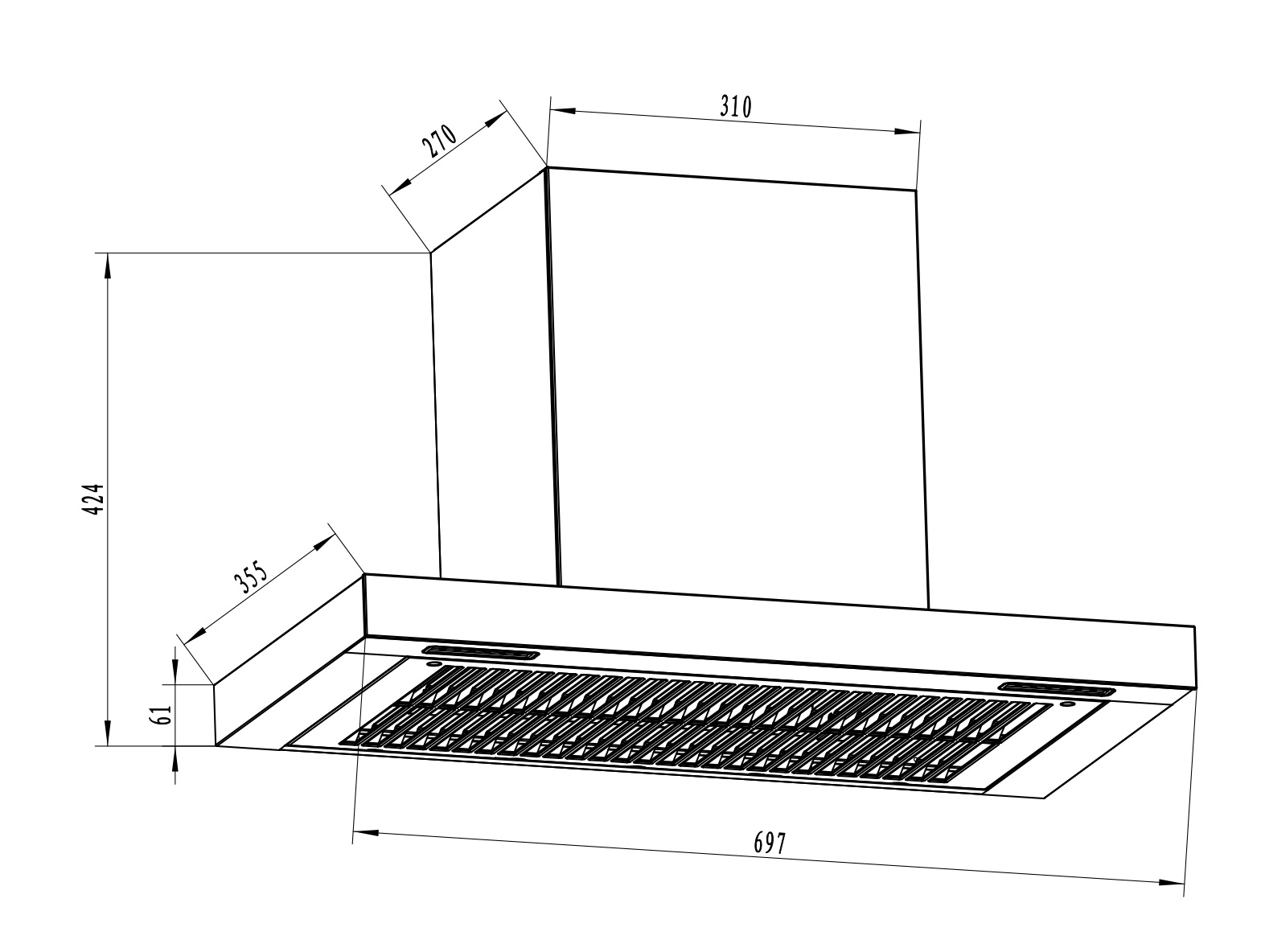 Máy hút mùi chữ T Faster FS 35TS Autoclean