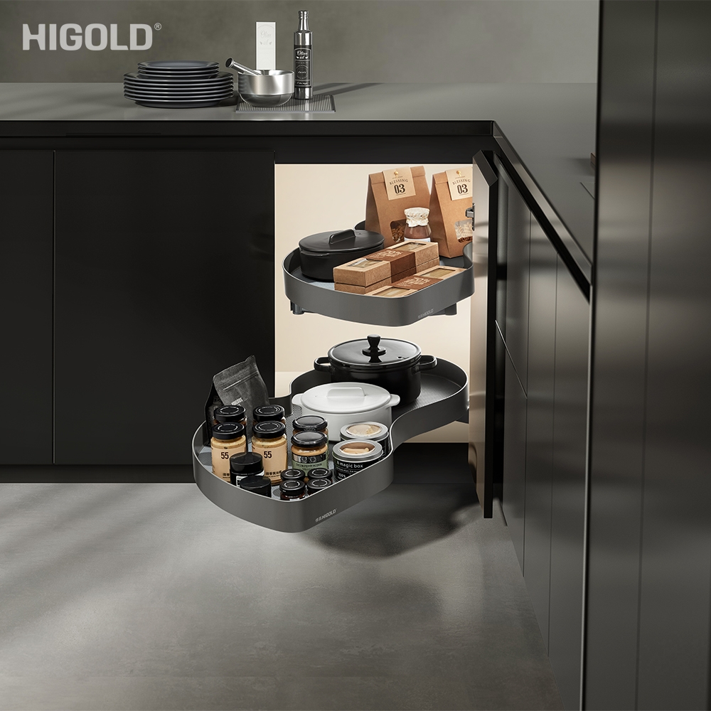 6 Ưu điểm mâm xoay góc hình lá Higold Shearer 3.0 - giải pháp hoàn hảo biến góc “chết” tủ bếp thành không gian lưu trữ tiện dụng