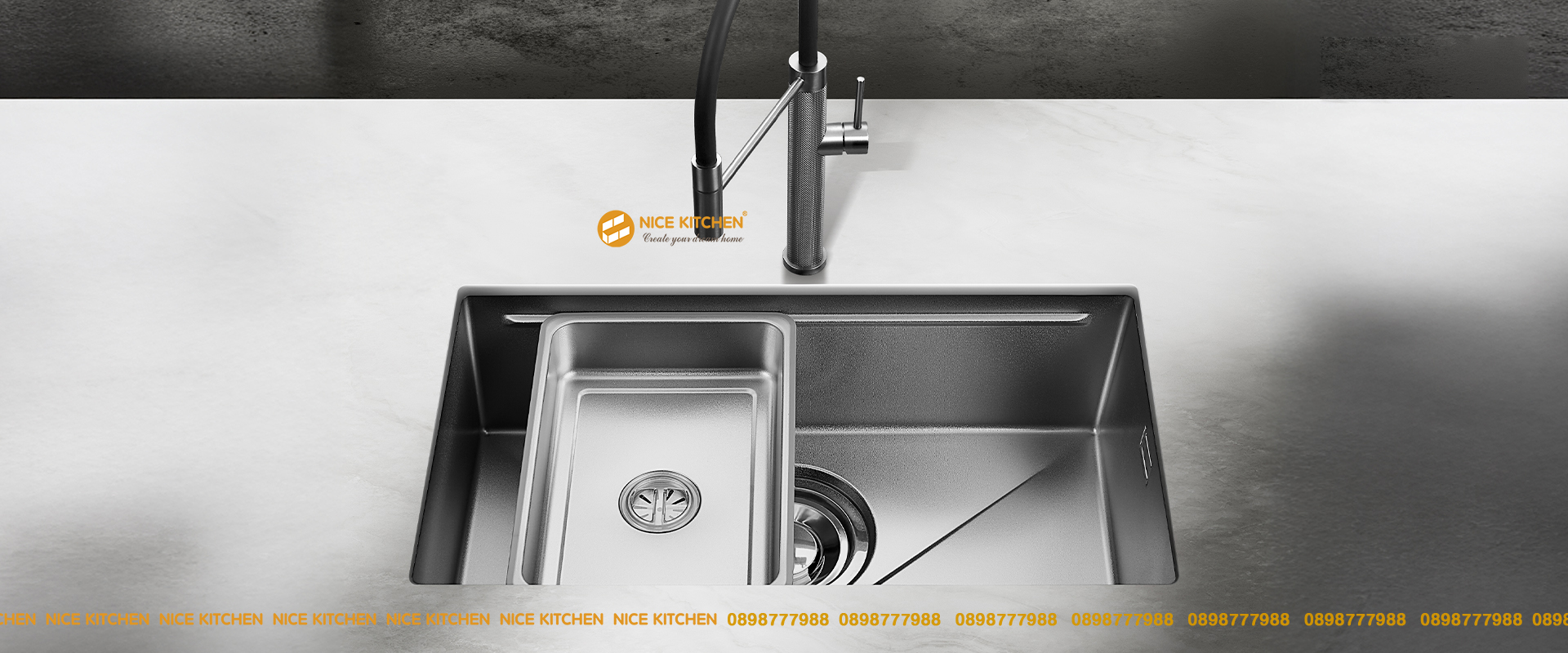 Chậu rửa bát 1 hộc Grand X GX6845V VOLCANO