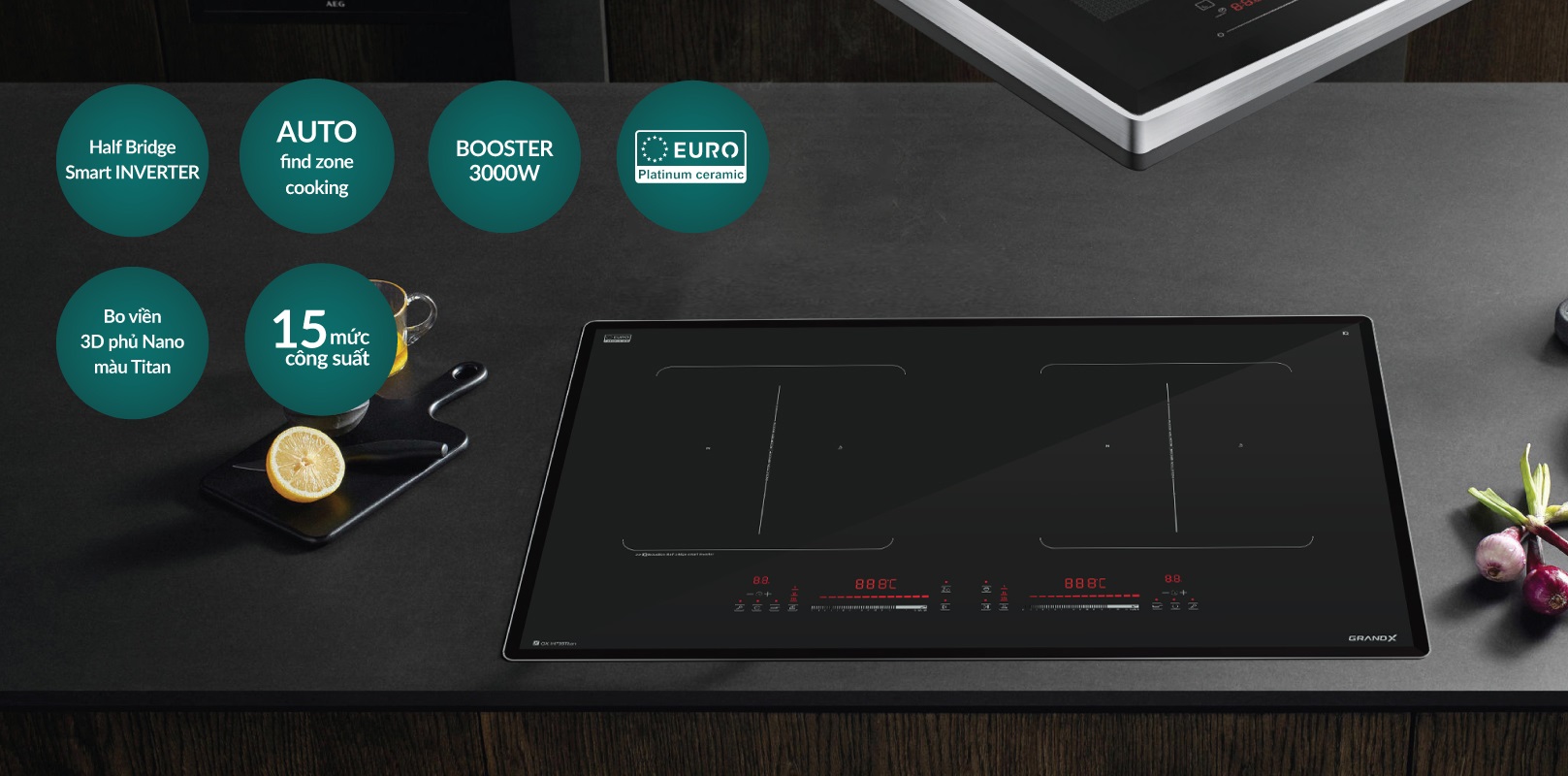 Bếp từ 2 lò Grand X GX IH785TITAN