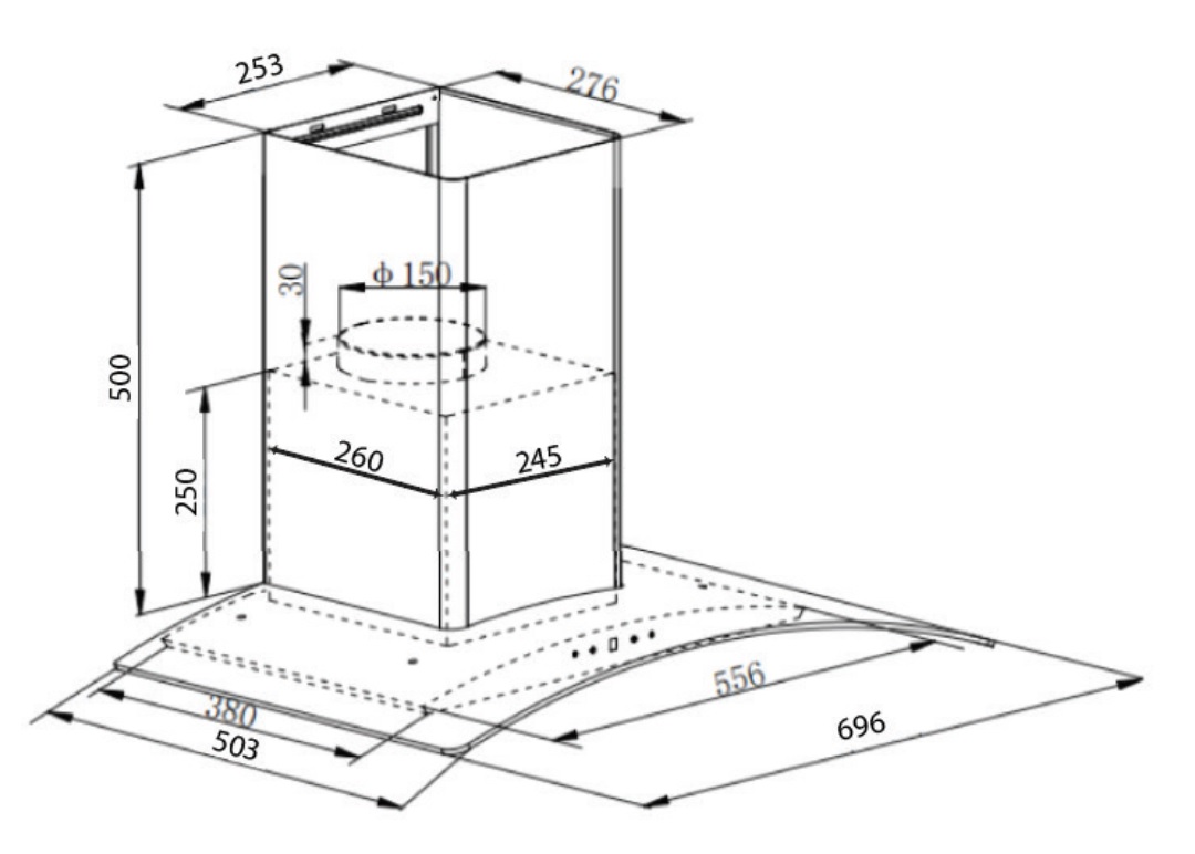 Máy hút mùi kính cong CANZY CZ KC3870B