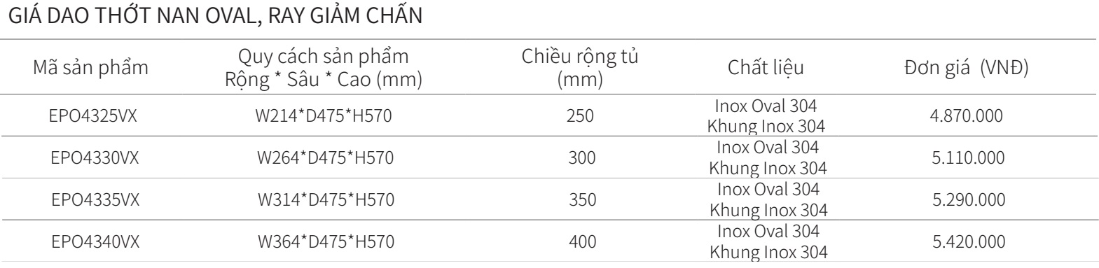 Kệ dao thớt gia vị EUROGOLD Inox 304 nan Oval EPO4325VX EPO4330VX EPO4335VX EPO4340VX