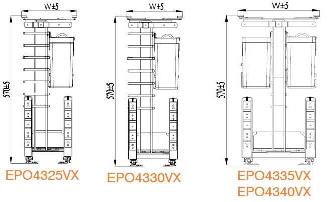 Kệ dao thớt gia vị EUROGOLD Inox 304 nan Oval EPO4325VX EPO4330VX EPO4335VX EPO4340VX