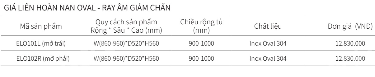 Kệ góc liên hoàn EUROGOLD Inox 304 nan Oval ELO101L ELO102R