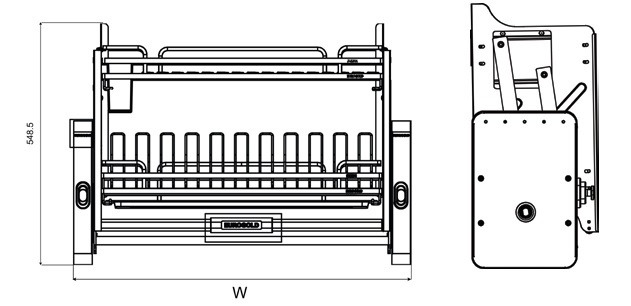 Giá bát đĩa nâng hạ di động EUROGOLD Inox 304 nan dẹt EVI960LW EVI970LW EVI980LW EVI990LW