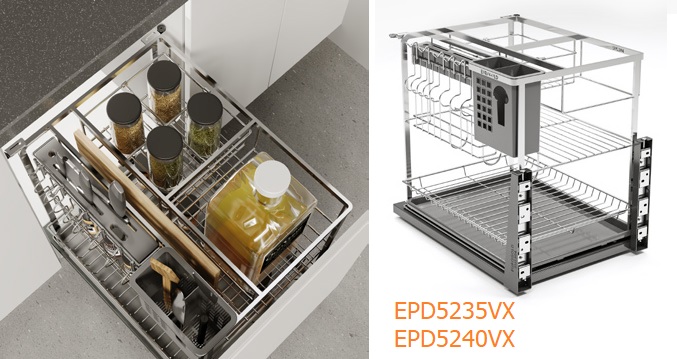 Kệ dao thớt gia vị EUROGOLD Inox 304 nan dẹt EPD5220VX EPD5225VX EPD5230VX EPD5235VX EPD5240VX