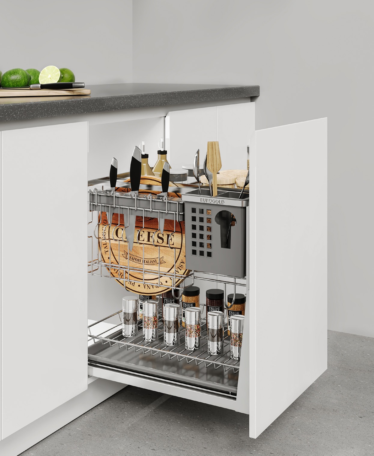 Kệ dao thớt gia vị EUROGOLD Inox 304 nan dẹt - khung inox 304 - EPD5620VX EPD5625VX EPD5630VX EPD5635VX EPD5640VX