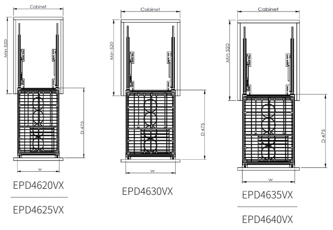 Kệ gia vị EUROGOLD Inox 304 nan dẹt - khung inox 304 - EPD4620VX EPD4625VX EPD4630VX EPD4635VX EPD4640VX