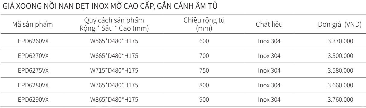 Kệ xoong nồi đa năng EUROGOLD Inox 304 nan dẹt EPD6260VX EPD6270VX EPD6275VX EPD6280VX EPD6290VX