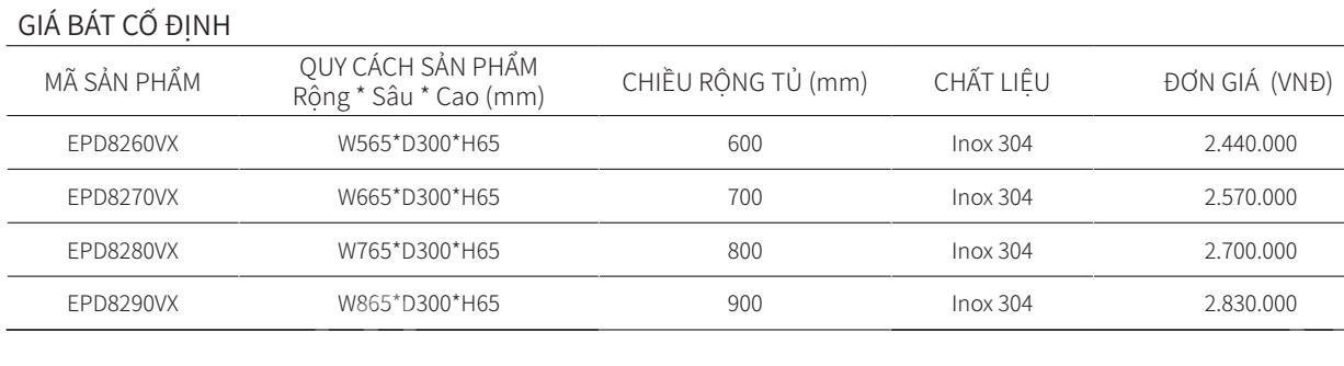 Giá bát đĩa cố định 2 tầng EUROGOLD Inox 304 khung nhôm EPD8260VX EPD8270VX EPD8280VX EPD8290VX