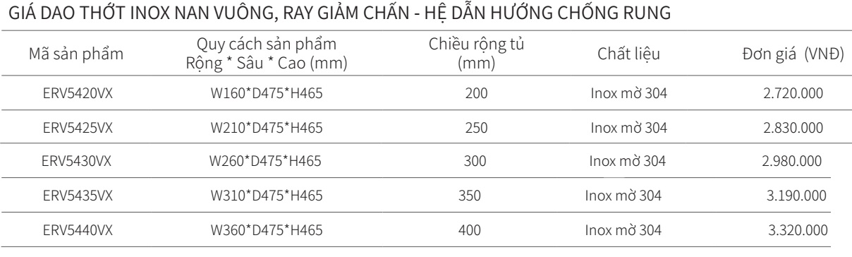 Kệ dao thớt gia vị đa năng EUROGOLD Inox 304 nan vuông ERV5420VX ERV5425VX ERV5430VX ERV5435VX ERV5440VX