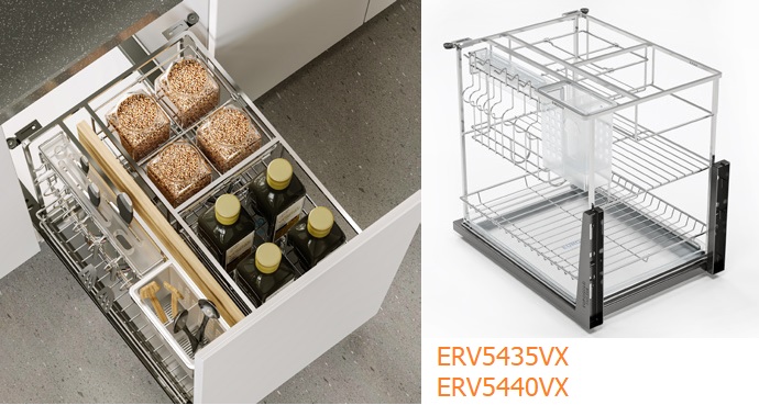 Kệ dao thớt gia vị đa năng EUROGOLD Inox 304 nan vuông ERV5420VX ERV5425VX ERV5430VX ERV5435VX ERV5440VX