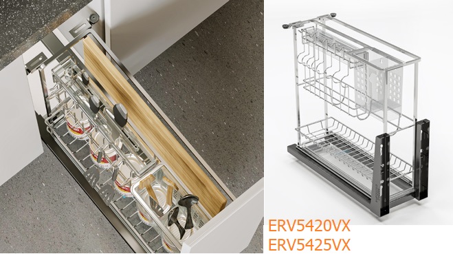 Kệ dao thớt gia vị đa năng EUROGOLD Inox 304 nan vuông ERV5420VX ERV5425VX ERV5430VX ERV5435VX ERV5440VX
