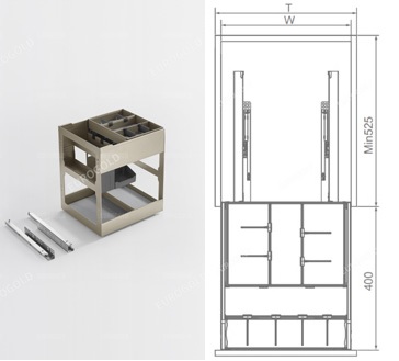 Kệ gia vị đa năng EUROGOLD nhôm Anode cao cấp EUM2030 EUM2035 EUM2040 EMG5530 EMG5535 EMG5540