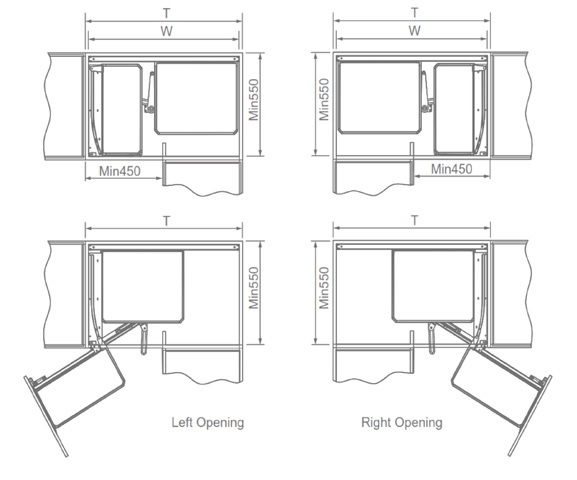 Kệ liên hoàn góc EUROGOLD nhôm Anode cao cấp EUM101L EUM102R EMG101L EMG102R