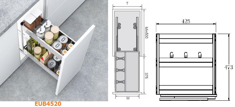 Kệ gia vị đa năng EUROGOLD inox hộp EUB4520 EUB4525 EUB4530 EUB4535 EUB4540
