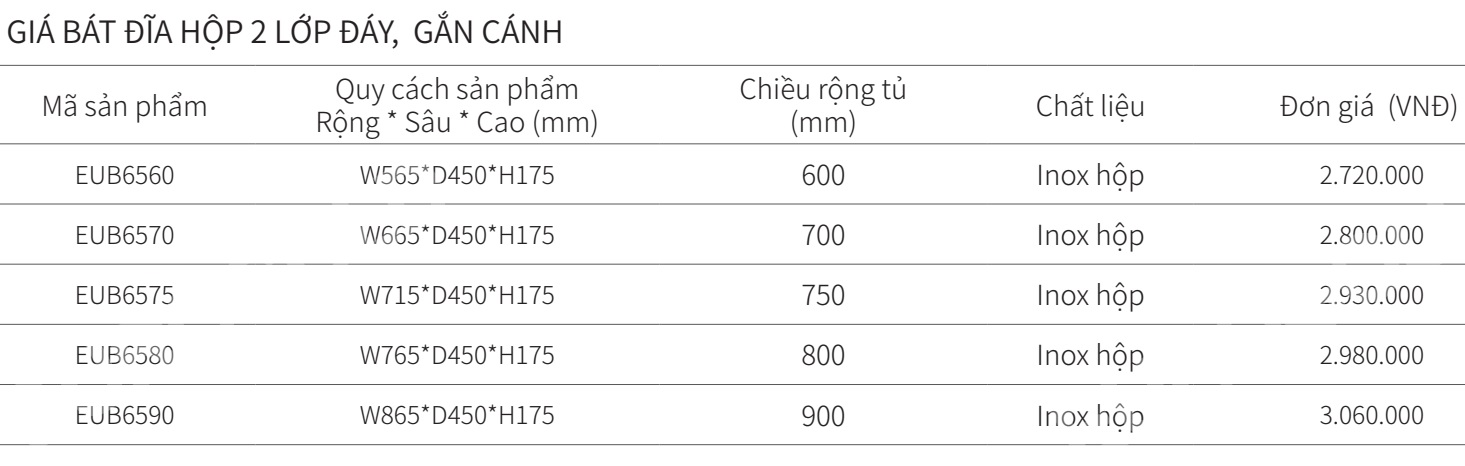Kệ bát đĩa đa năng EUROGOLD inox hộp EUB6560 EUB6570 EUB6575 EUB6580 EUB6590