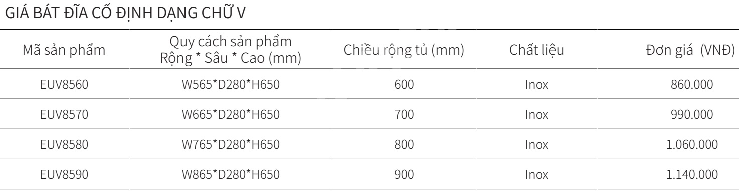 Kệ bát đĩa cố định 2 tầng EUROGOLD Inox 201 EUV8560 EUV8570 EUV8580 EUV8590