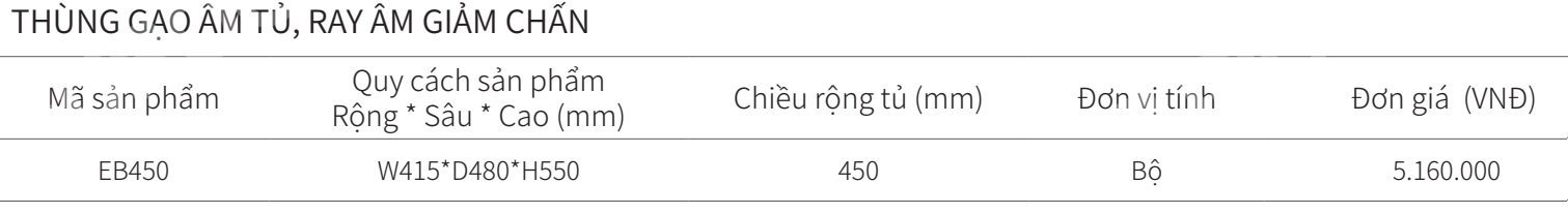 Thùng gạo âm tủ 3 khoang EUROGOLD EB450