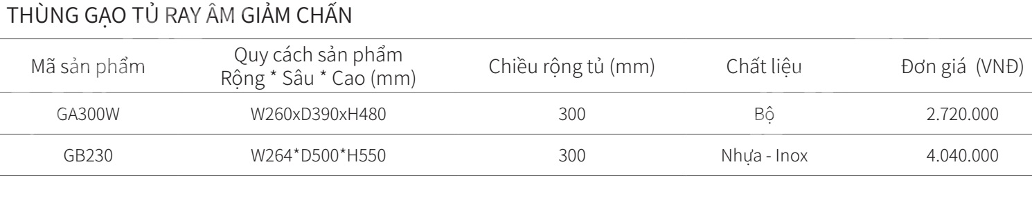 Thùng gạo âm tủ EUROGOLD GA300W