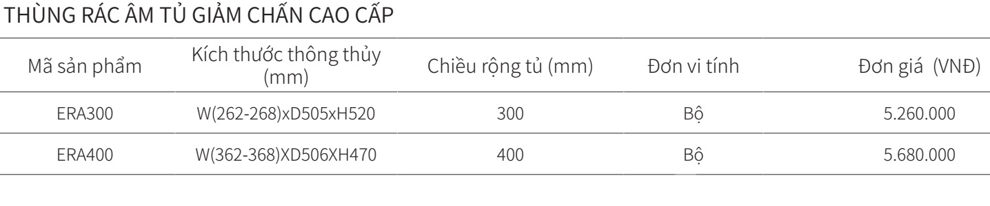 Thùng rác đơn gắn cánh ray âm giảm chấn EUROGOLD ERA300 ERA400
