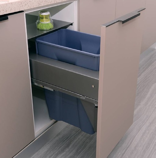 Thùng rác đơn gắn cánh ray âm giảm chấn EUROGOLD ERA300 ERA400