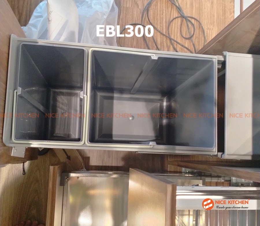 Thùng rác đôi gắn cánh âm tủ EUROGOLD EBL300 EBL400