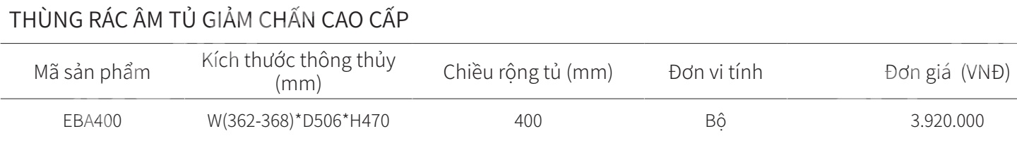 Thùng rác đôi gắn cánh ray hộp giảm chấn EUROGOLD EBA400