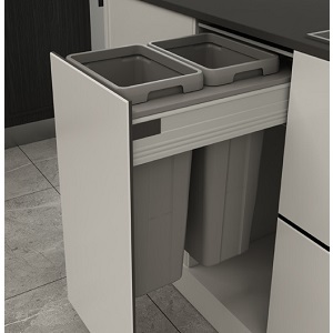 Thùng rác đôi gắn cánh ray hộp giảm chấn EUROGOLD EBA400