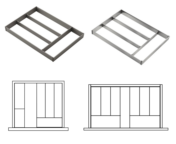 Khay chia thìa muỗng nhôm phay xước EUROGOLD ETC410A ETC410G ETC610A ETC610G EUSE3G ASM50