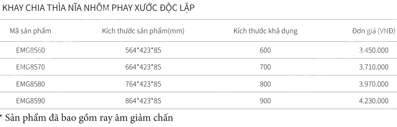 Khay chia th&igrave;a muỗng dĩa độc lập Eurogold EMG8560 EMG8570 EMG8580 EMG8590