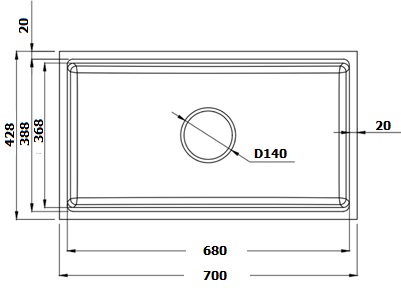 Chậu rửa bát 1 hộc inox SUS304 EUROGOLD EUC17043GB