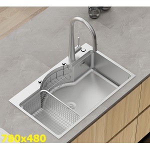 Chậu rửa bát 1 hộc inox SUS304 EUROGOLD EUD27848GA
