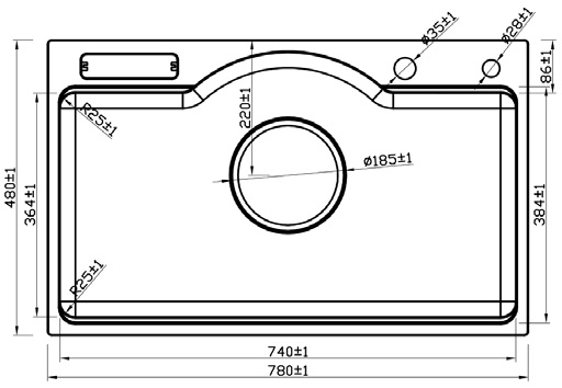 Chậu rửa bát 1 hộc inox SUS304 EUROGOLD EUD37848GA