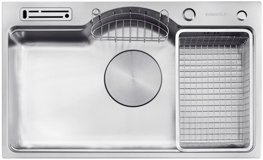 Chậu rửa bát 1 hộc inox SUS304 EUROGOLD EUD37848GA