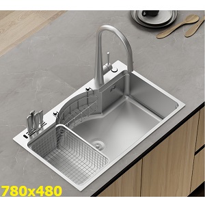 Chậu rửa bát 1 hộc inox SUS304 EUROGOLD EUD37848GA