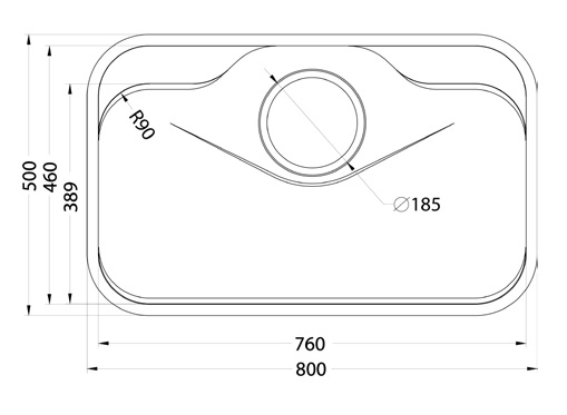 Chậu rửa bát 1 hộc inox SUS304 EUROGOLD EUC88050GE