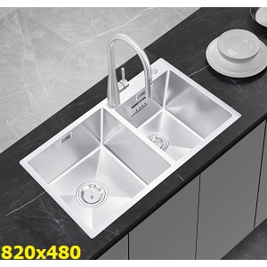 Chậu rửa bát 2 hộc inox SUS304 EUROGOLD EUC28248GA