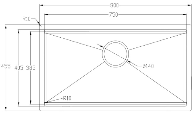 Chậu rửa bát 1 hộc inox SUS304 EUROGOLD EUC18045LD